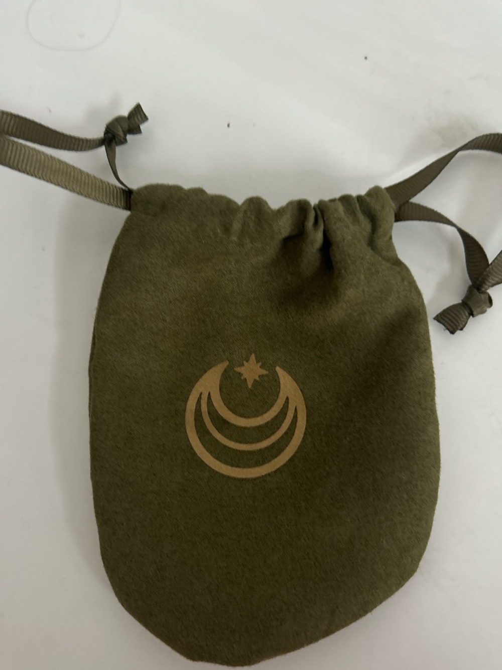 Drawstring Jewelry Pouch in Olive Green